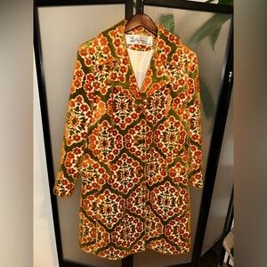 VTG 50s 60s Lilli Ann San Francisco Floral Chenille Carpet Tapestry Jacket READ